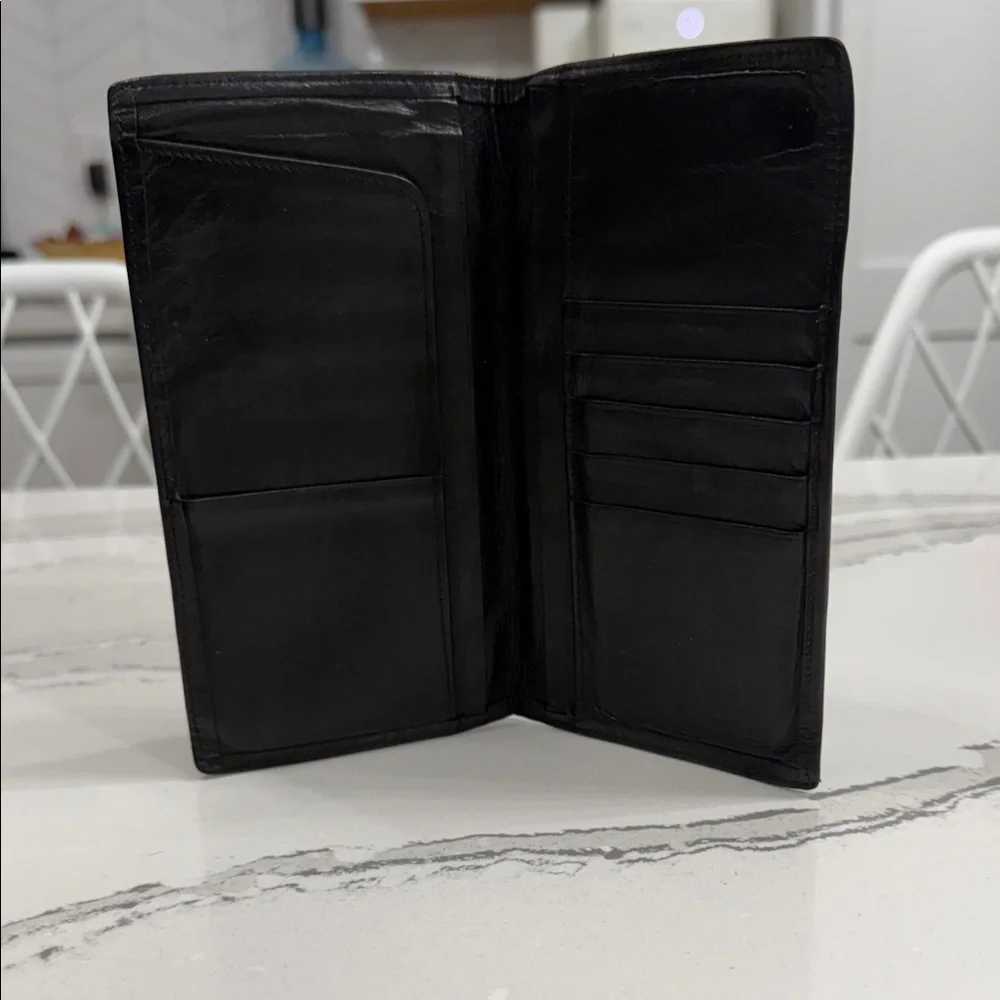 Coach Water Buffalo Vintage Breast Pocket Travel Long Leather Wallet -Rare